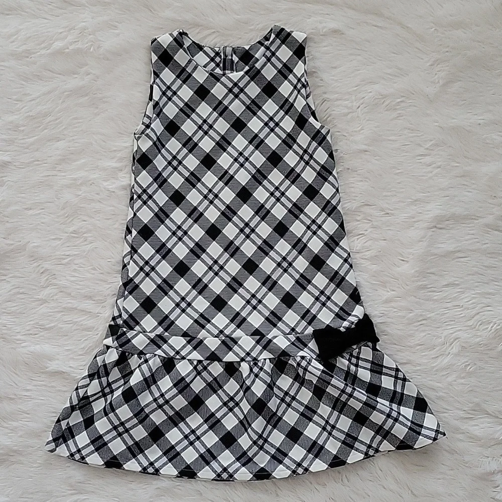 Gymboree Black & White Winter Plaid Dress/Pants Set Size 8/10 Girls